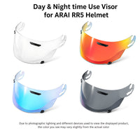 For Arai Replacement Visor -  RR5 / RX-7 / RX-7RV / Quamtum-J / Astro-IQ / Rapide-IR - Day & Night Use Series