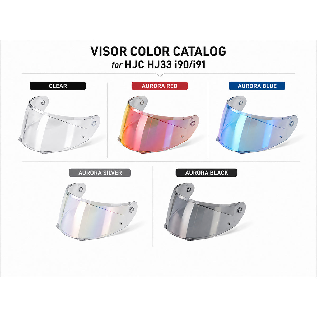 For HJC i90 i91 Replacement Visor (HJ33) – Light Tint Finishes / Clear - Day & Night Use Series