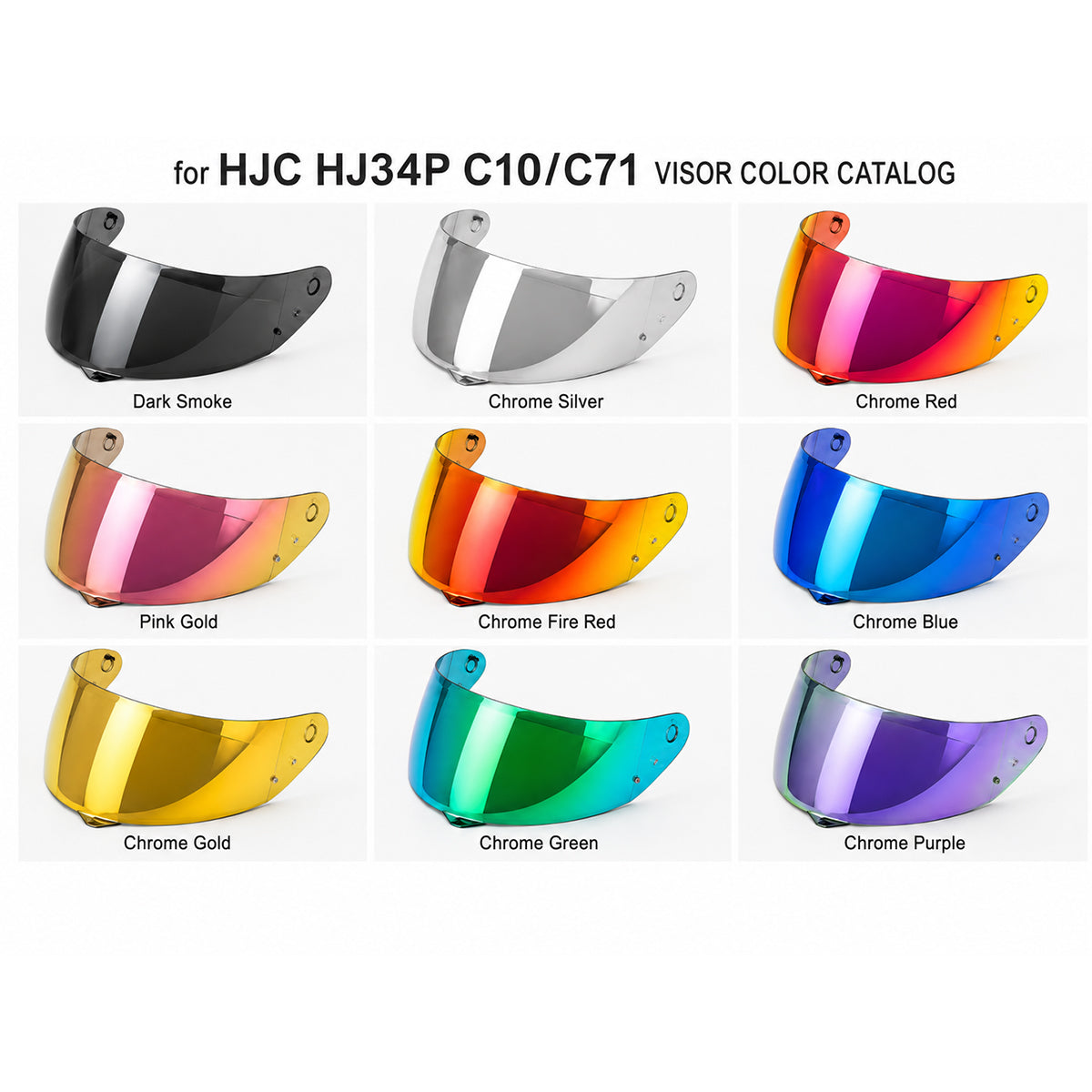 For HJC C10 Replacement Visor (HJ34P) – Tinted & Spectra Mirror Finishes - Daytime Use Series