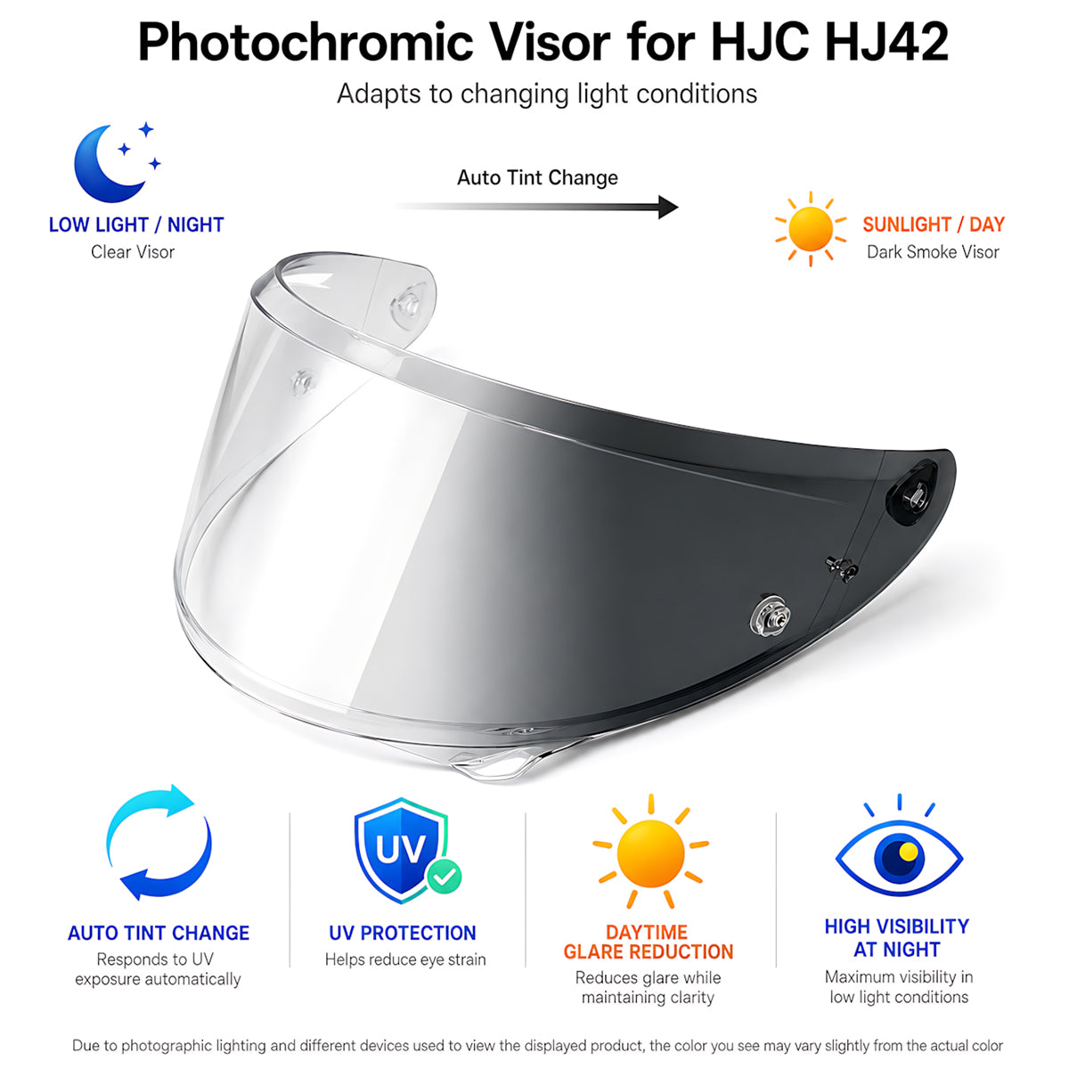 For HJC RPHA 12 / 12N Replacement Visor (HJ42) – UV Photochromic Replacement Visor