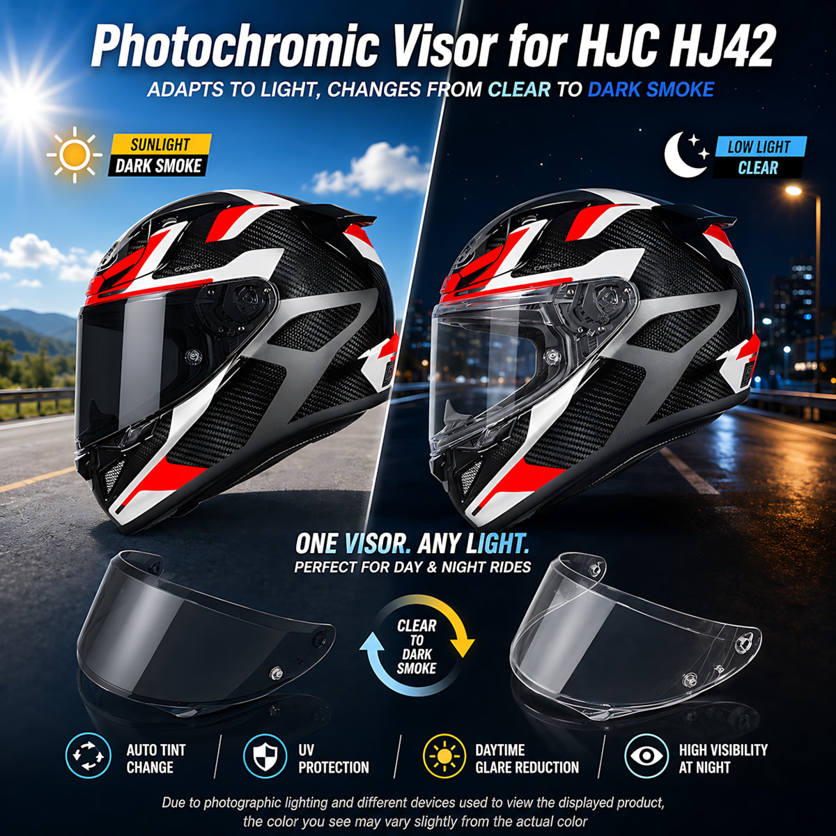 For HJC RPHA 12 / 12N Replacement Visor (HJ42) – UV Photochromic Replacement Visor