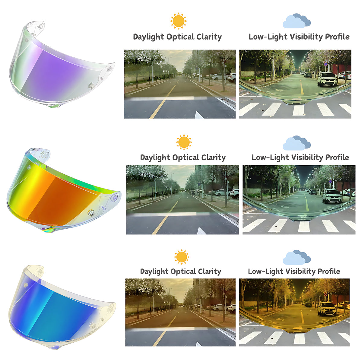 For HJC RPHA 12 / 12N Replacement Visor (HJ42) – Light Tint Finishes / Clear - Day & Night Use Series