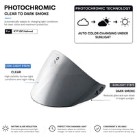 For KYT GP Helmet Replacement Visor UV Photochromic Series (Clear to Dark)