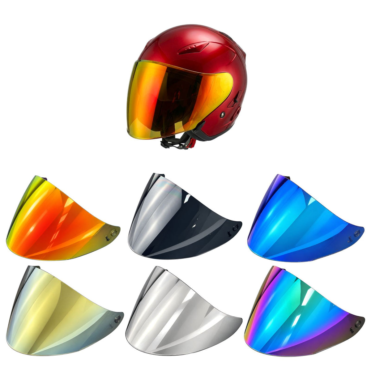 For KYT GP Helmet Replacement Visor Tinted Spectra Mirror Finishes - Daytime Use Series