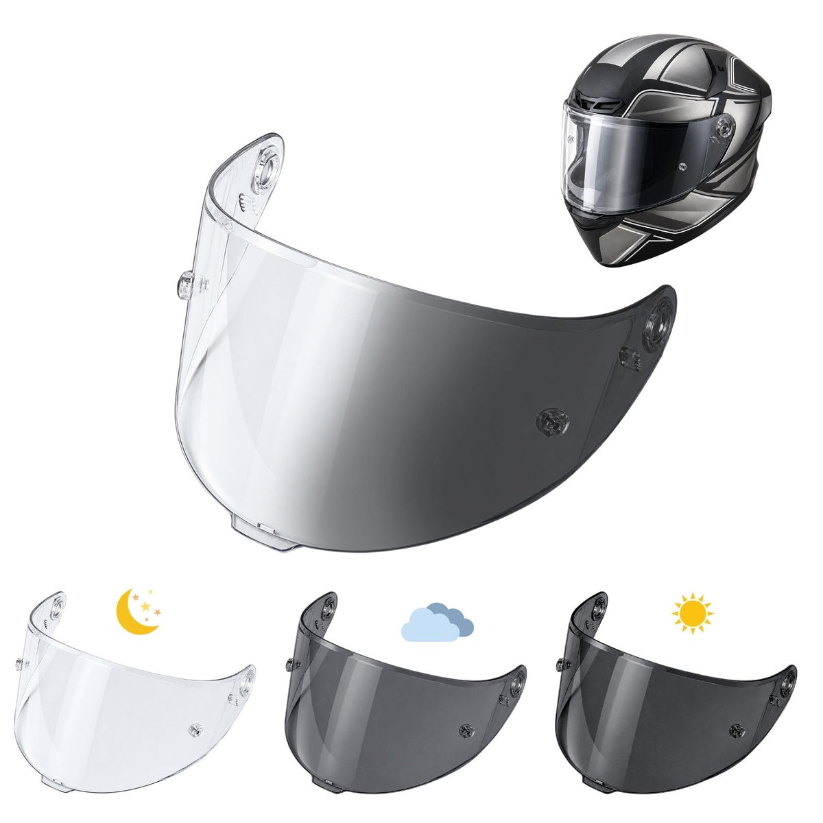 For KYT TT Course Helmet Replacement Visor UV Photochromic Series