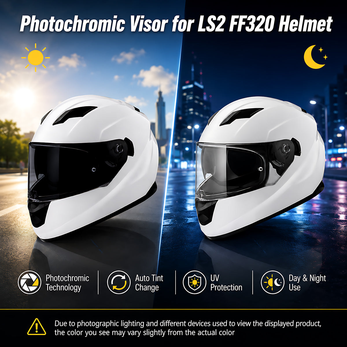 For LS2 Assault Stream Rapid Storm Replacement Visor (FF320,FF328,FF353,FF800) - Photochromic Visor – Clear to Dark Transition