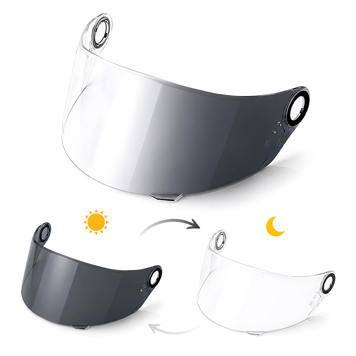 For LS2 FF396 FF358 FF300 Replacement Visor - Photochromic Visor – Clear to Dark Transition