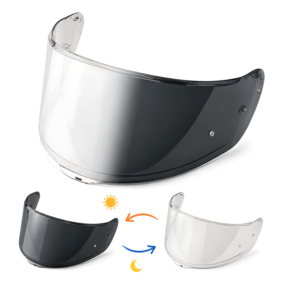 For LS2 Citation Sedici Strada 2/3 FT2 Vector Replacement Visor (FF801,FF397,FF813) - Photochromic Visor – Clear to Dark Transition
