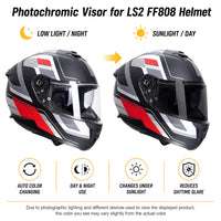 For LS2 Stream 2 Replacement Visor (FF808) - Photochromic Visor – Clear to Dark Transition