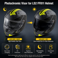For LS2 Vector 2 Citation 2 Replacement Visor (FF811) - Photochromic Visor – Clear to Dark Transition