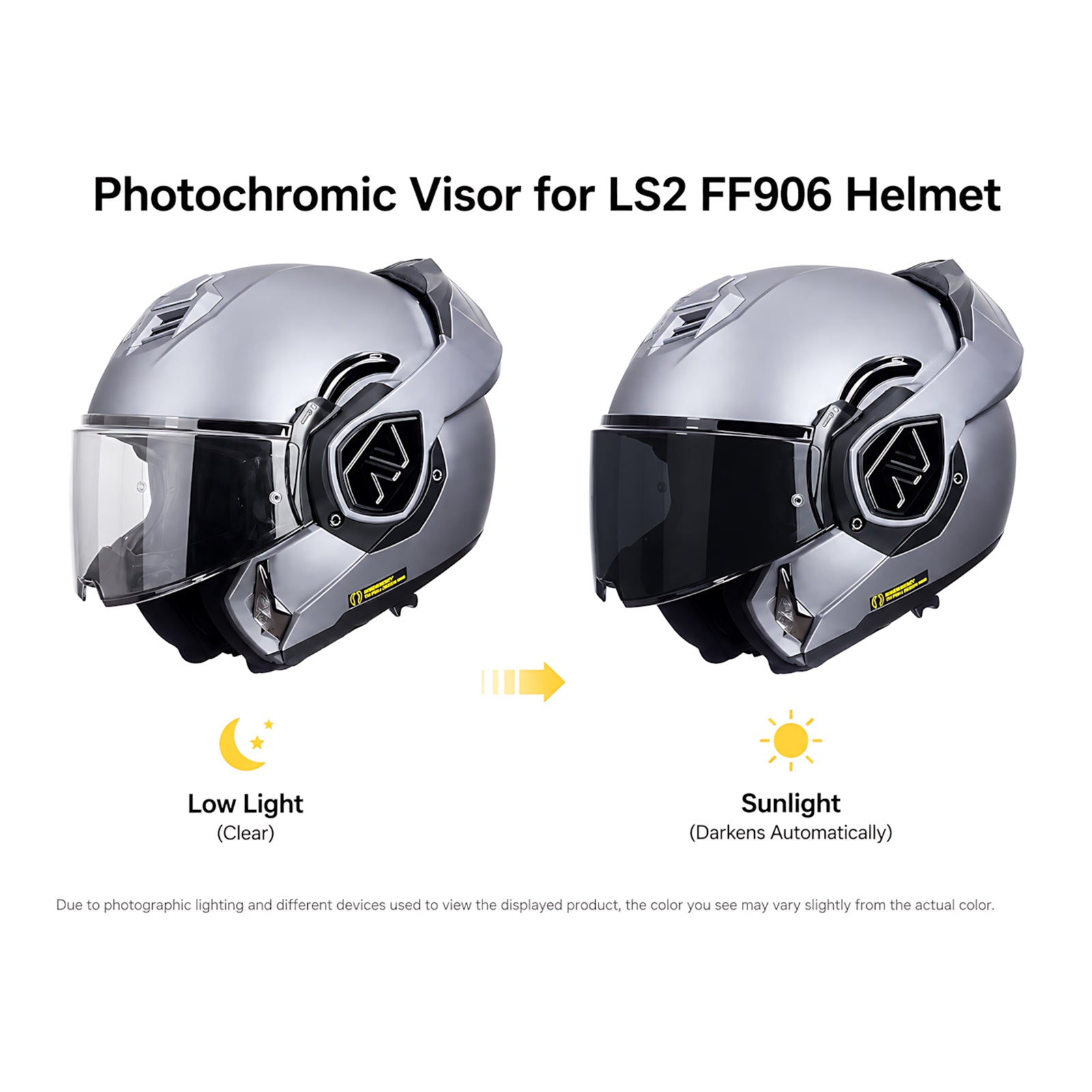 For LS2 Advant Replacement Visor (FF906) - Photochromic Visor – Clear to Dark Transition