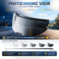 For LS2 Advant Replacement Visor (FF906) - Photochromic Visor – Clear to Dark Transition