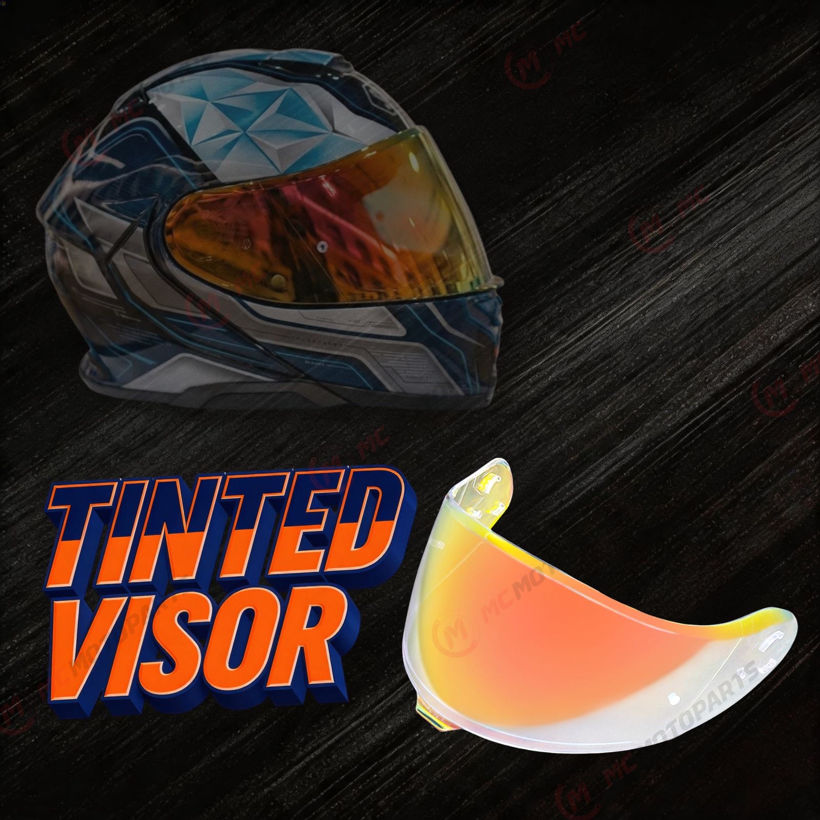 Shoei GT-Air 3 helmet visor by MC Motoparts, light tint to clear, suitable for day and night riding, CNS-1C replacement visor.