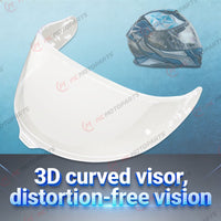 Clear and light tint visor for Shoei GT-Air 3 helmet by MC Motoparts, suitable for day and night riding.