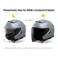 For Shoei J-Cruise1/2/3 J-Force 4 Replacement Visor (CJ-2/CJ-2SP) - Photochromic Visor – Clear to Dark Transition