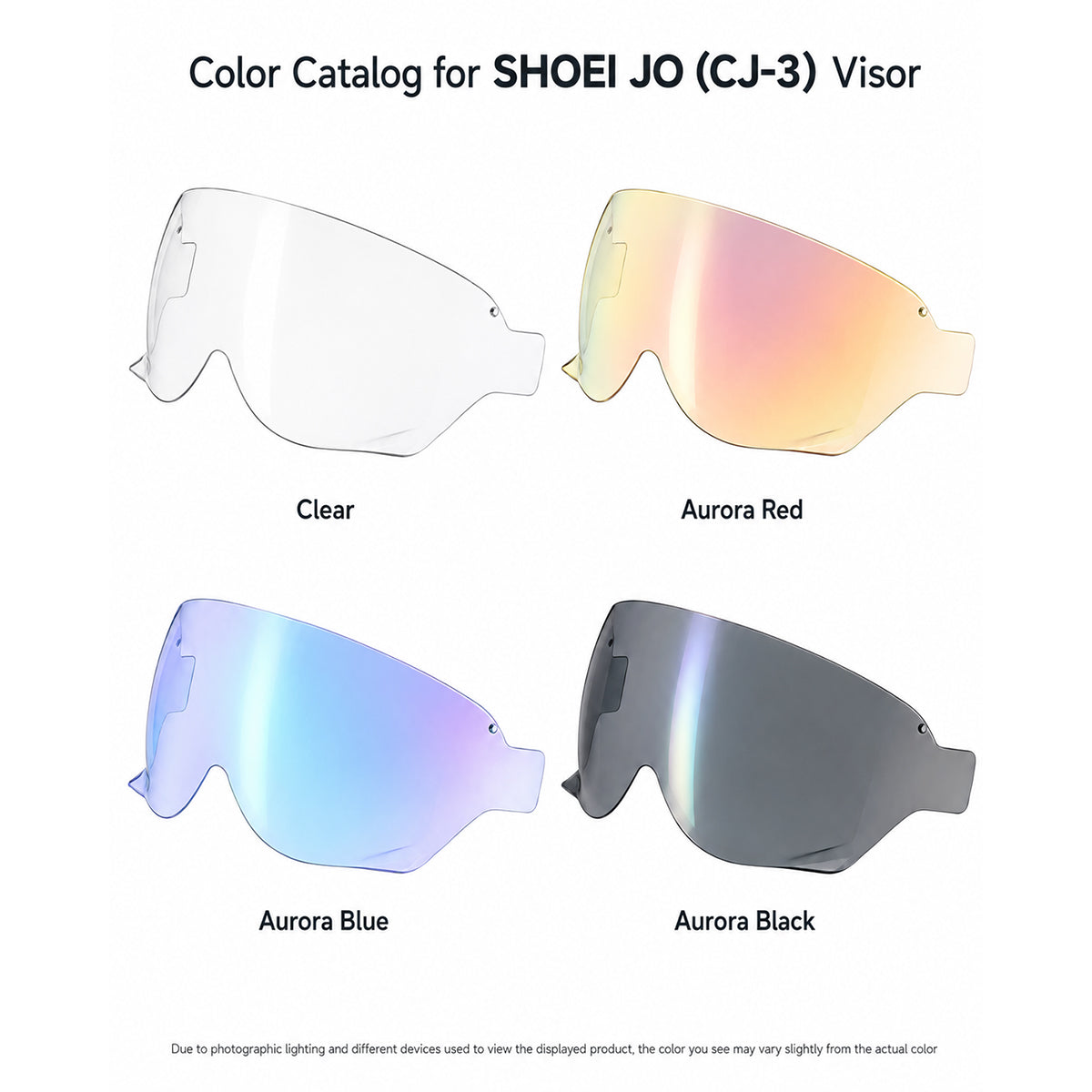 For Shoei JO / Plus / EX-Zero Replacement Visor (CJ-3) – Light Tint Finishes / Clear - Day & Night Use Series