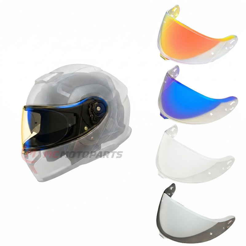 Shoei Neotec 3 helmet visor by MC Motoparts, light tint and clear options, suitable for day and night riding.