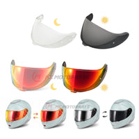 Photochromic tinted replacement helmet visor for Shoei Neotec 3 by MC Motoparts, with clear and tinted finish options.