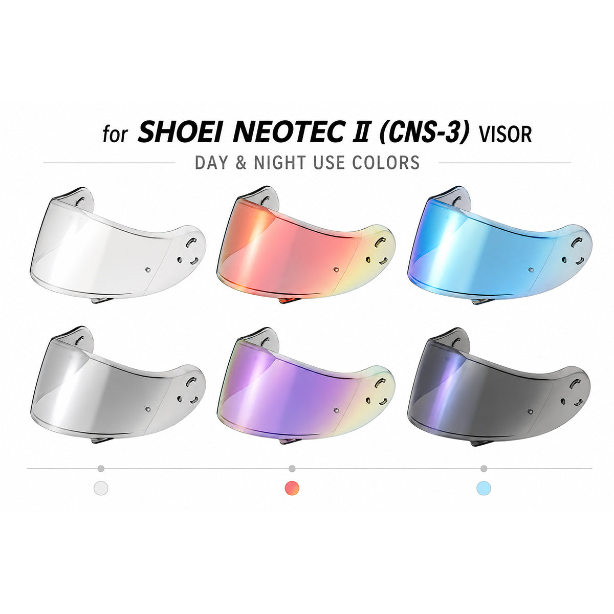 For Shoei Neotec 2 Replacement Visor (CNS-3) – Light Tint Finishes / Clear - Day & Night Use Series