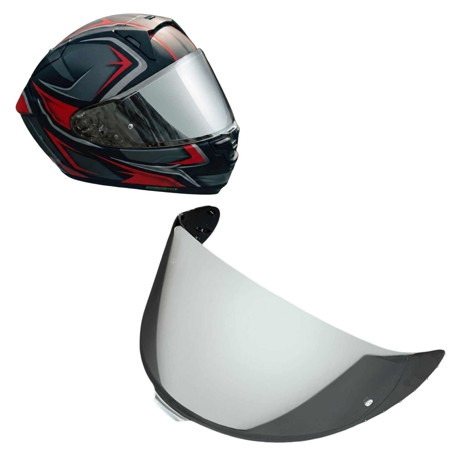 MC Motoparts helmet visor for Shoei X-15 X-Fifteen X-SPR PRO RF-1400 NXR 2 CWR-F2 helmet, clear daytime use visor, front view