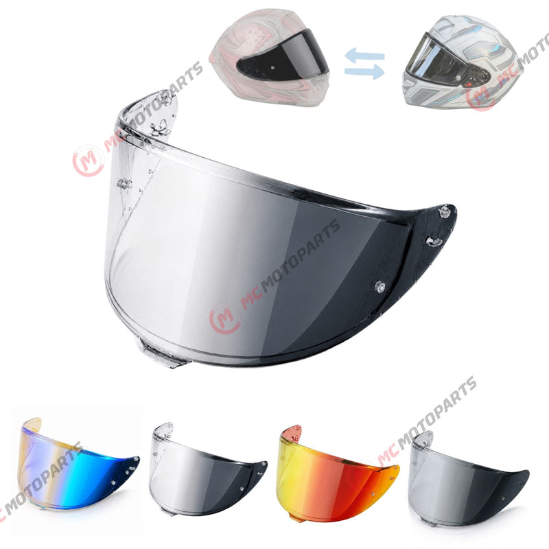 Photochromic helmet visor for Shoei X15, RF1400, NXR2, and X-SPR PRO helmets, featuring tinted finishes and clear view.