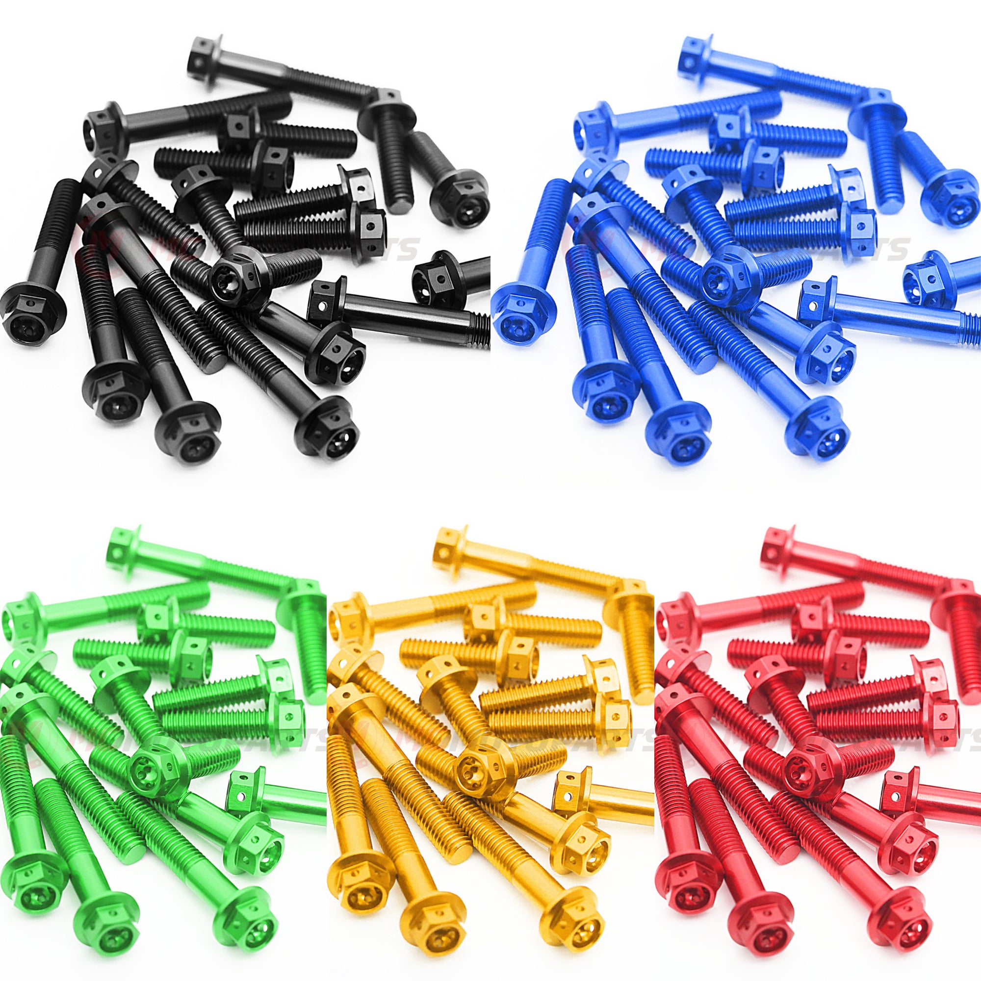 Race spec CNC crankcase cover bolt kit for Triumph Daytona 660 2024-2025, by MC Motoparts, featuring precision-engineered engine bolts.