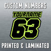 Personalize Custom MX Dirt Bike Motorcycle Racing Number Name Stickers - N31