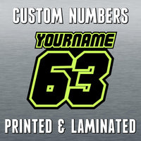 Personalize Custom MX Dirt Bike Motorcycle Racing Number Name Stickers - N31