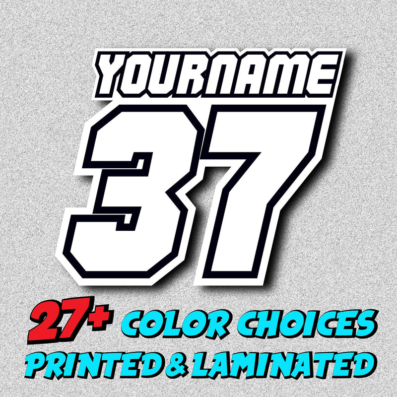 Personalize Custom MX Dirt Bike Motorcycle Racing Number Name Stickers - N31