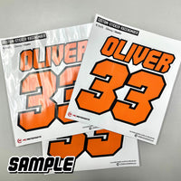 Personalize Custom MX Dirt Bike Motorcycle Racing Number Name Stickers - N31