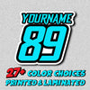 Personalize Custom MX Dirt Bike Motorcycle Racing Number Name Stickers - N32