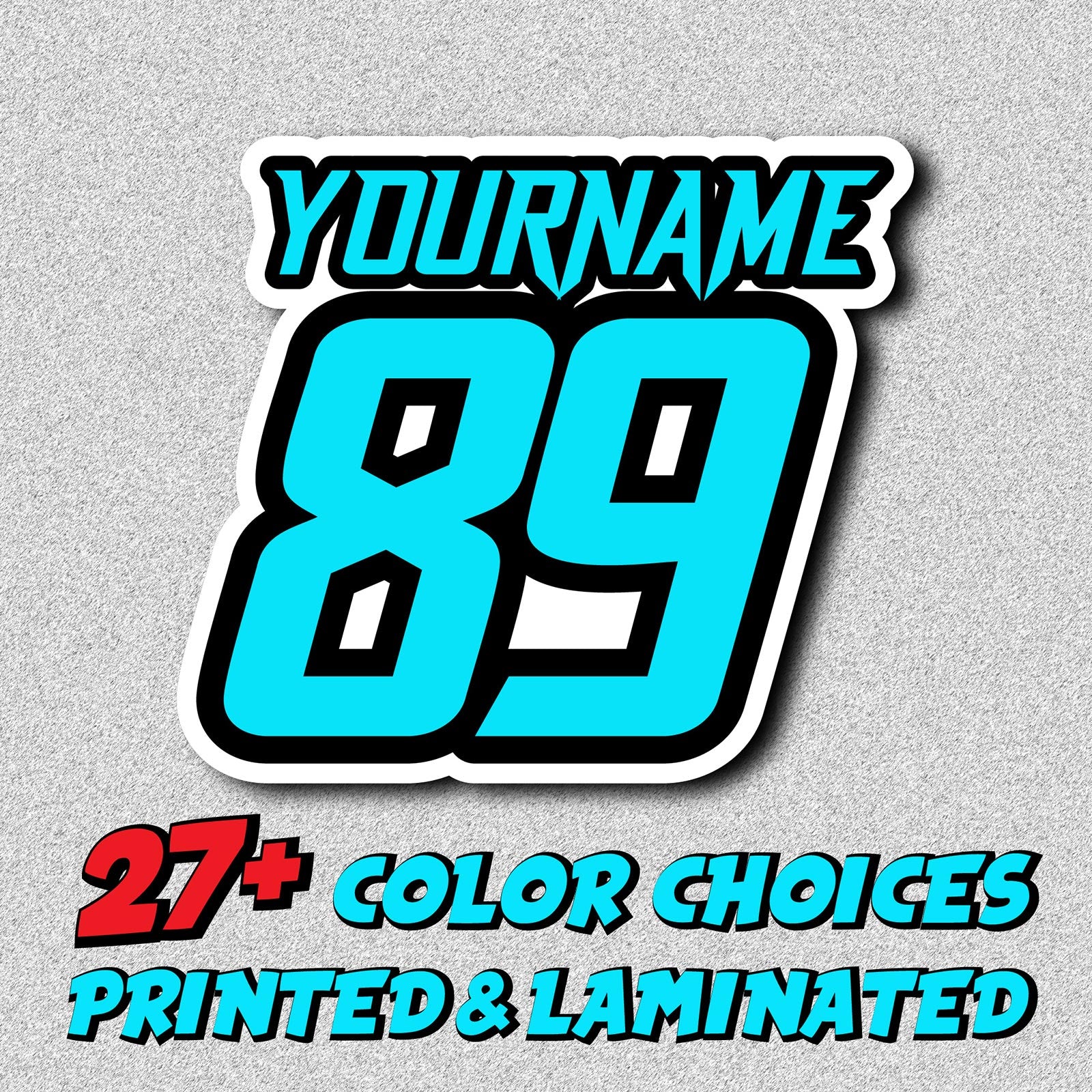 Personalize Custom MX Dirt Bike Motorcycle Racing Number Name Stickers - N32