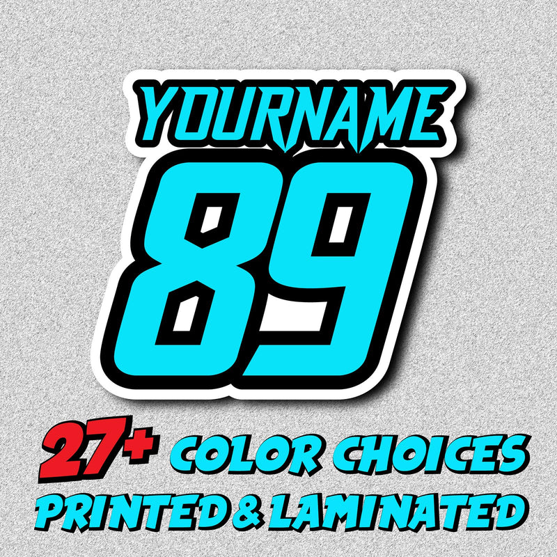 Personalize Custom MX Dirt Bike Motorcycle Racing Number Name Stickers - N32