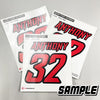 Personalize Custom MX Dirt Bike Motorcycle Racing Number Name Stickers - N32