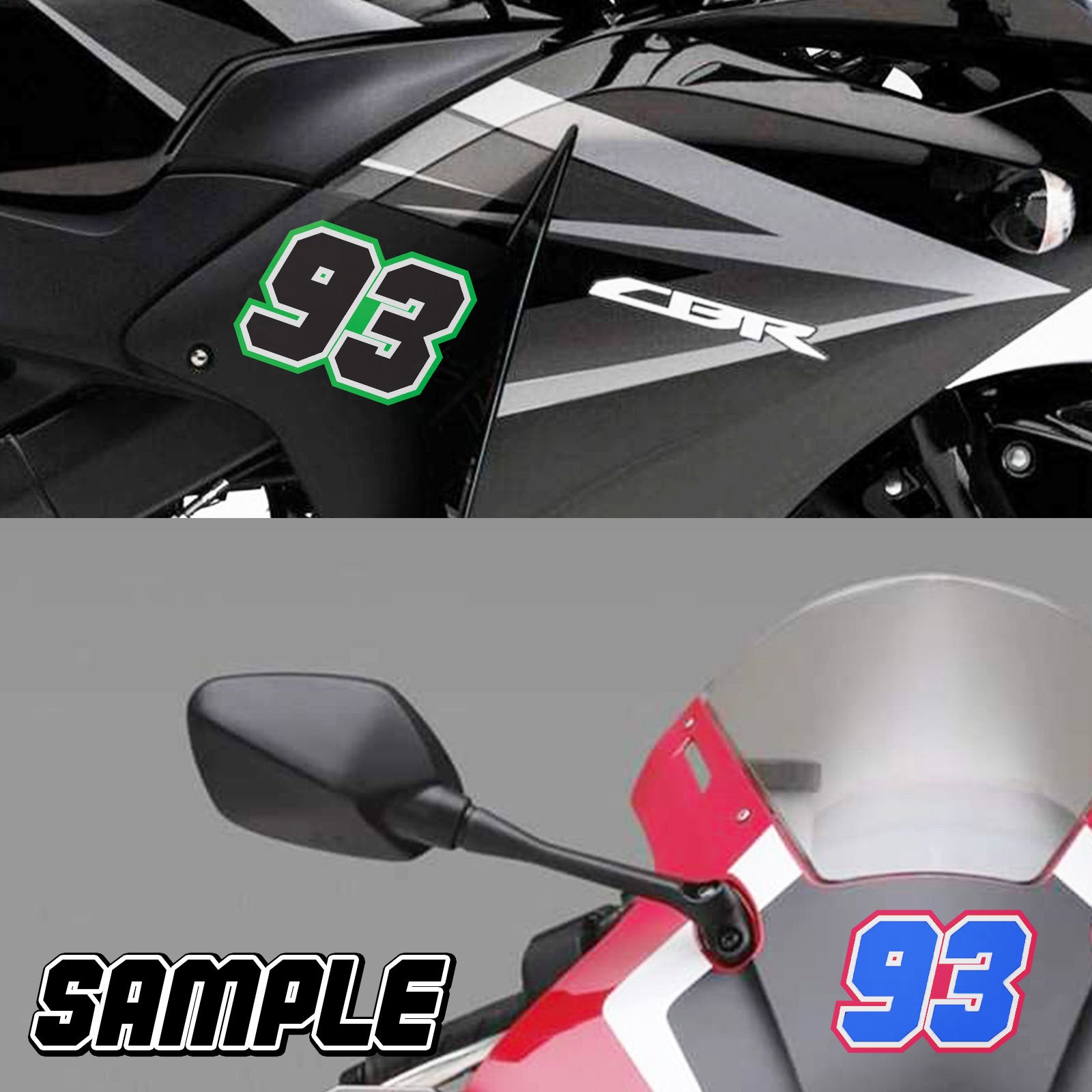 Personalize Custom MX Dirt Bike Motorcycle Racing Number Stickers - N31