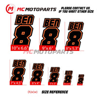 Personalize Custom MX Dirt Bike Motorcycle Racing Number Name Stickers - N31