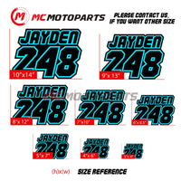 Personalize Custom MX Dirt Bike Motorcycle Racing Number Name Stickers - N31