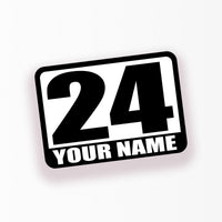 Personalize Custom Race Car Sticker Decals - Racing Number & Name