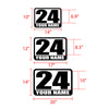 Personalize Custom Race Car Sticker Decals - Racing Number & Name