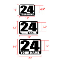 Personalize Custom Race Car Sticker Decals - Racing Number & Name