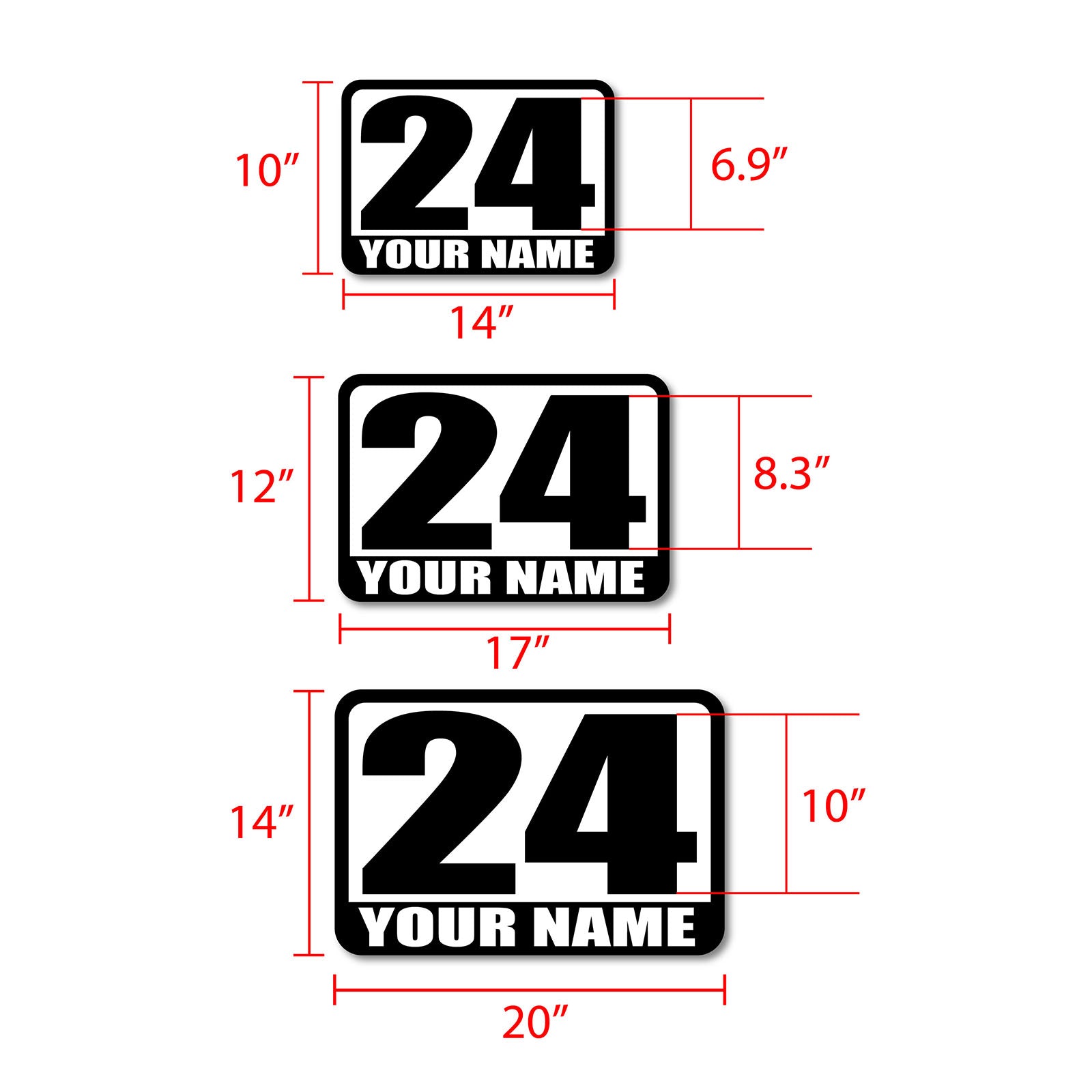 Personalize Custom Race Car Sticker Decals - Racing Number & Name