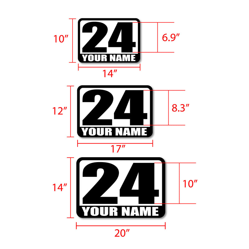Personalize Custom Race Car Sticker Decals - Racing Number & Name
