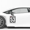 Personalize Custom Race Car Sticker Decals - Racing Number, Name, Flag, Make & Model