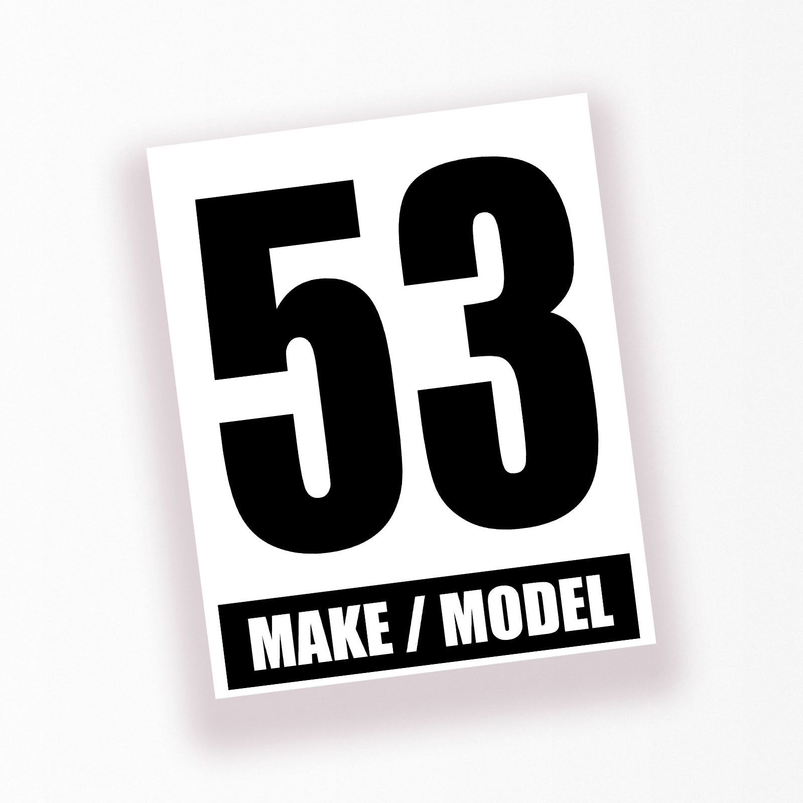 Personalize Custom Race Car Sticker Decals - Racing Number, Make & Model