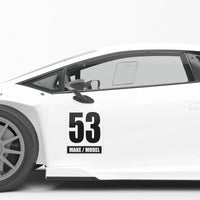 Personalize Custom Race Car Sticker Decals - Racing Number, Make & Model