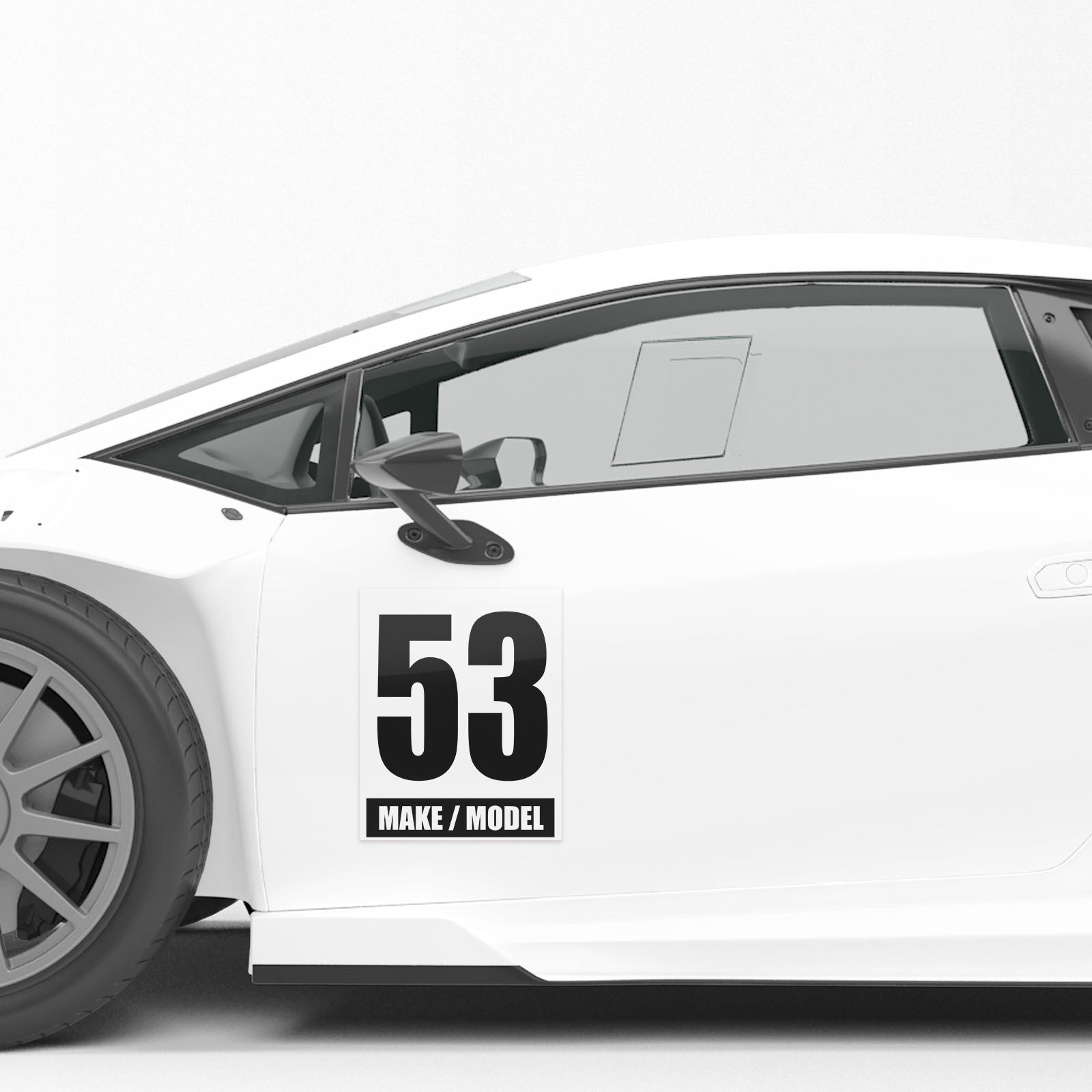 Personalize Custom Race Car Sticker Decals - Racing Number, Make & Model