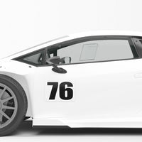 Personalize Custom Race Car Sticker Decals - Rectangle Number Car Sticker