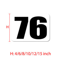 Personalize Custom Race Car Sticker Decals - Rectangle Number Car Sticker