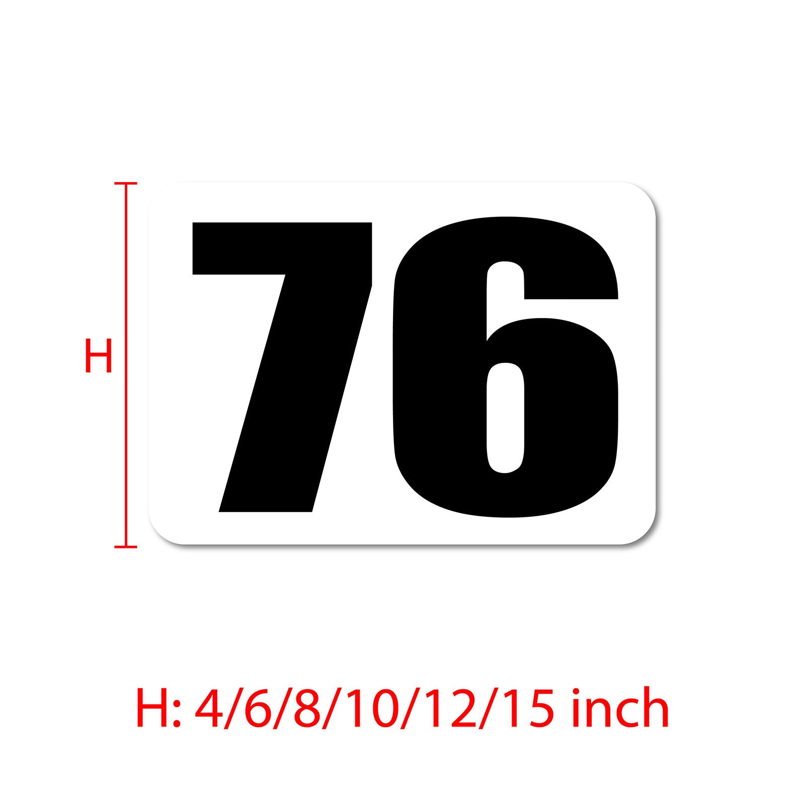 Personalize Custom Race Car Sticker Decals - Rectangle Number Car Sticker