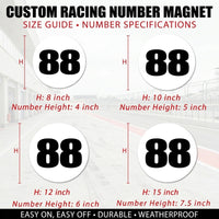 Custom Circle Racing Number Magnets - No Outline (Set of 2) – Reusable Roundel Track Day Magnetic Door Plates (RCNUM006)